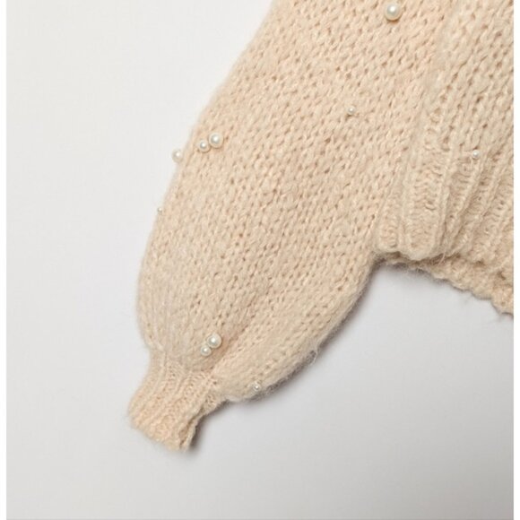ARITZIA WILFRED Le Fou Shimmy Sweater Pearl Gisele Alpaca Wool Crew XS Aritzia - Picture 10 of 15